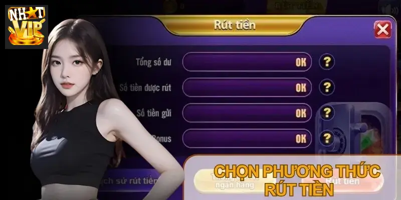 Giao diện rút tiền Nhatvip